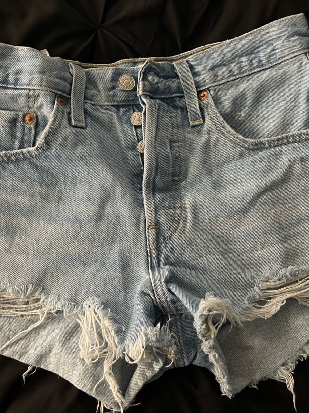 Women’s Light Wash Distressed Denim Shorts